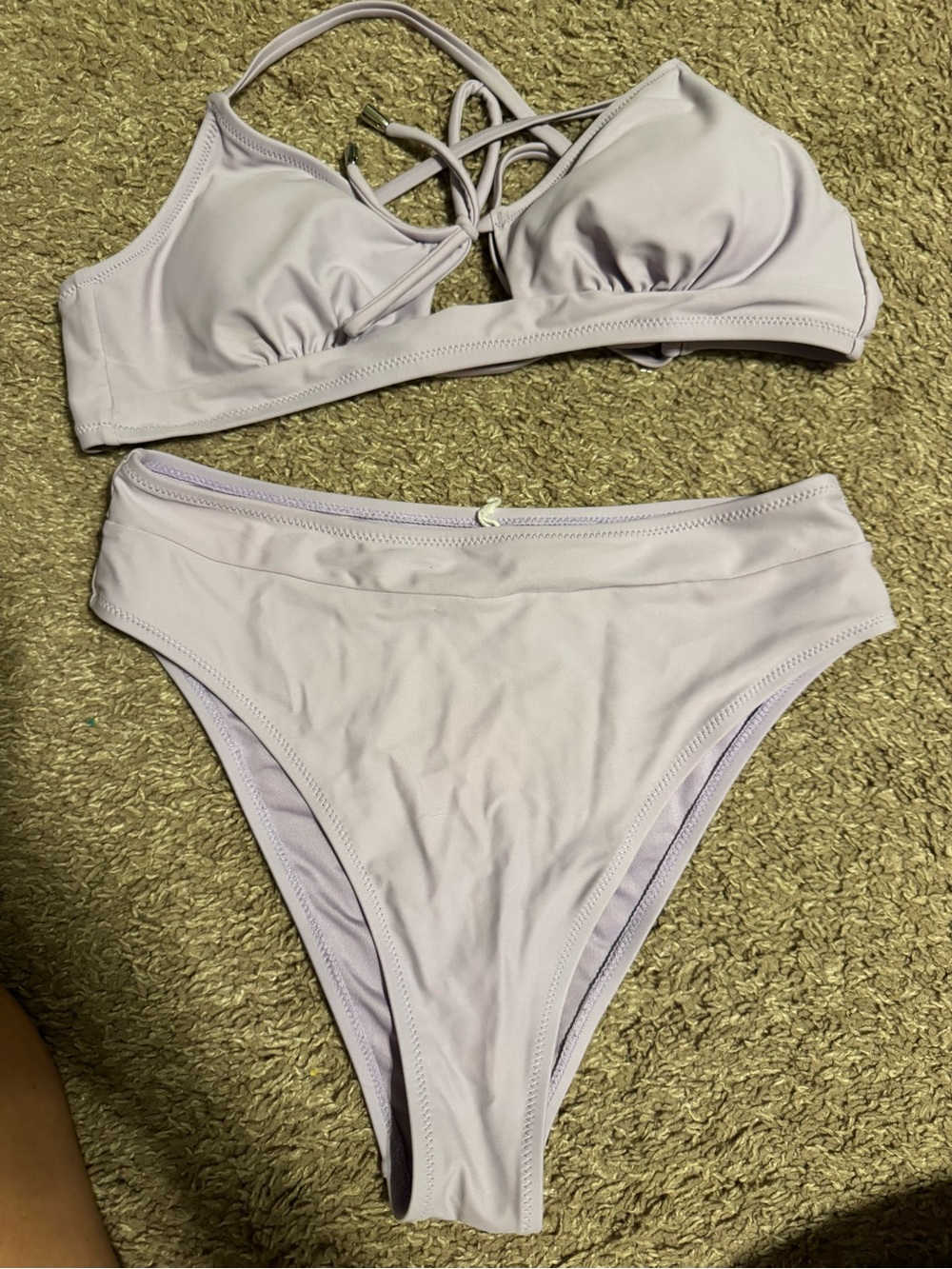 Cupshe Light Lavender Two-Piece High-Waist Bikini